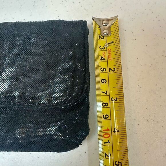 Sondra Roberts SR Squared Shiny Black Evening Clutch Chain Crossbody Purse - Picture 12 of 14